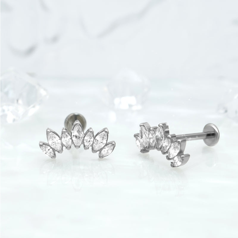 Three Large + Four Small Marquise Zirconia Earrings