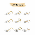 9-Pcs  Nose Studs Variety Pack piercing Studs with CZ