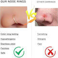 Faux Piercing Jewelry Set: 12 20G Fake Nose Rings, Clip - On Style