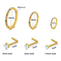 14K Gold - Plated 12Pcs Nose Rings Set: 18G Hoops & 20G Studs, Hypoallergenic for Women & Men