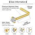 Hypoallergenic 18G/20G Nose Rings Set - 316L Stainless Steel with Cubic Zirconia