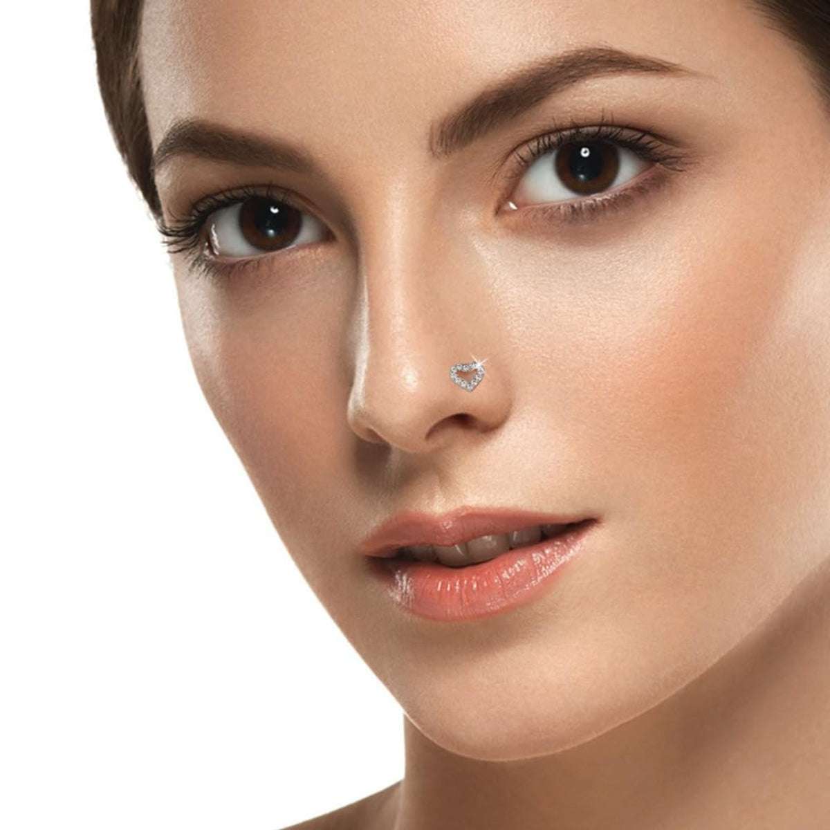 Hypoallergenic 20G Heart Nose Rings Set: 3 PCS in Gold/Silver/Black