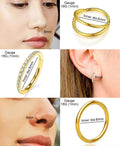 6PCS  Nose Studs Set - 316L Surgical Steel Double Hoop Nose Rings Hoop L Shape Nose Studs with CZ