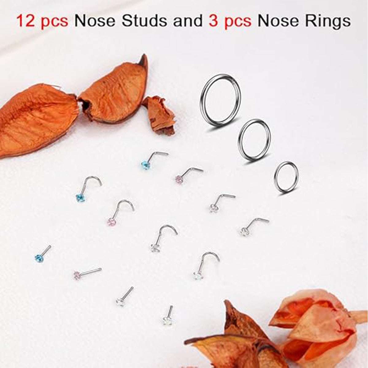 Cubic Zirconia Nose Jewelry - Hypoallergenic 316L Steel